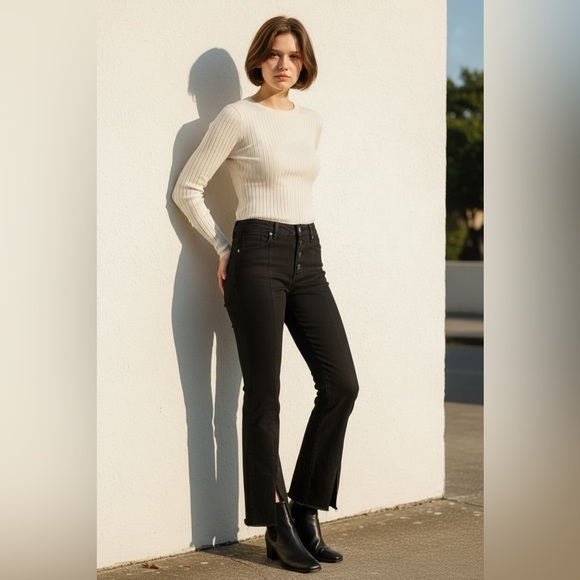 Free People Denim - (45)Free People Black Flare Jeans